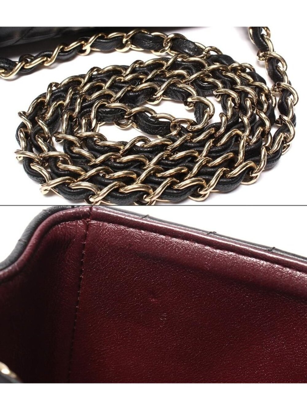 Chanel Chain Shoulder Bag Mini Quilted Stitch Single Flap Gold Chez Blanc - Picture 9 of 10